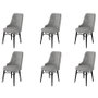 Hanah Home Juego de 6 Sillas en Gris y Negro